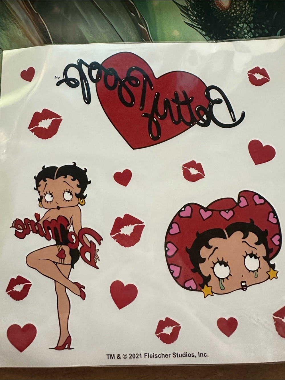 Betty Boob, temporary tattoo pack